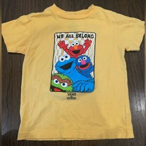 Vans Sesame Street Todder 3T Kids Yellow Sesame Street T-Shirt
